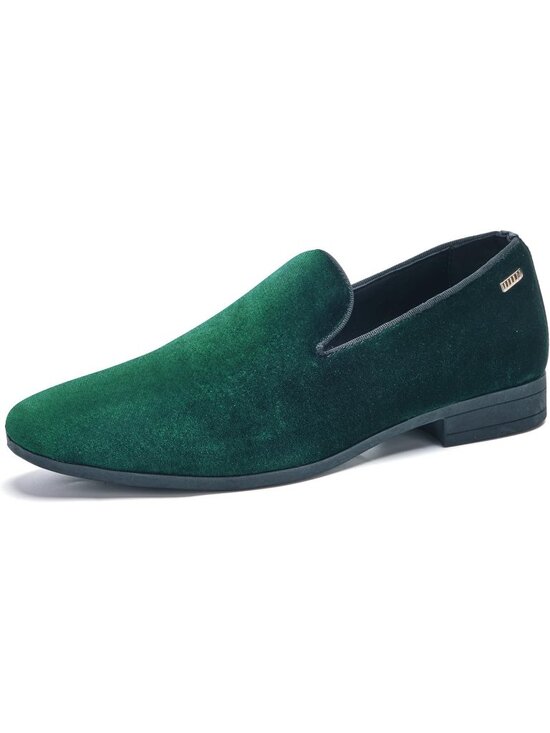 UUBARIS Men\'s Green West Velvet Loafers Slip On Tuxedo Fashion Style Shoes main image 6